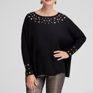 Chico's Embellished Sweater Poncho S/M